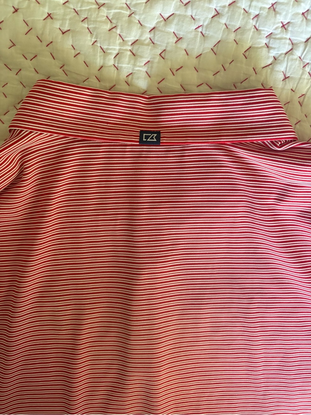 ⚫️🔴 Georgia Bulldog Cutter & Buck Men’s Red Striped Golf Polo Shirt ⛳️⛳️XXL - Picture 5 of 10